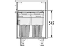 Hailo Laundry Carrier k.50 2x33l grijs
