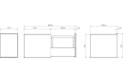Highline 1 poubelle 10+10l inox c.40cm extension totale avec ammortisseur