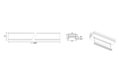 Profil led Channelline 12 2000mm encastré aluminium