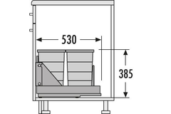 Hailo bottom mount 40-60cm2x24l - metalen drager - 2x24l - metalen drager - volledig uitsc