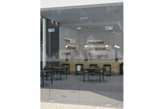 Pivot onder, voor 10/13.5 mm glas, B164 H51, geborsteld rvs