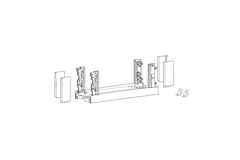 AvanTech YOU set inlay-zijwand h187 l550 antraciet L/R zonder frontbevestiging