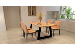Piètement trapèze 80x80mm noir mat h.720xl.950 mm 