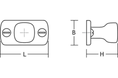 Bouton FIRM BA64 L45.8 zamac noir texture