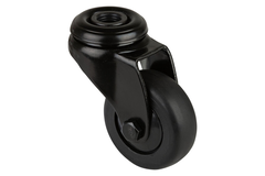 Zwenkwiel d 50mm h73mm rubber zwart 50kg