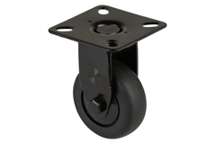Roulette Fixe d 50mm h73mm caoutchouc noir 50kg 