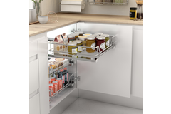 MC Line uittrekmand 40cm chroom+hettich quadro ss +hettich quadro ss 30kg+afstandhouders