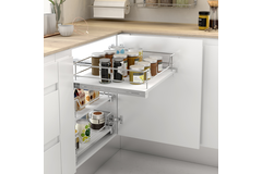 MC Line panier extensible 60cm blanc +hettich quadro ss 30kg+entretoises