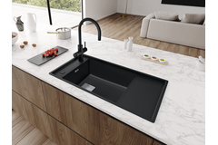 Mythos Water Hub 6 in 1 - Zwenkbare kraan / Zijhendel / Zwart Mat