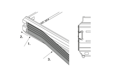 Afdekprofiel, zwart, 936 mm