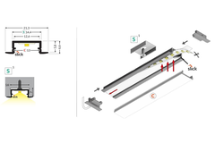 Led profiel Begtin12 JC/S 3000 zwart geanodiseerd