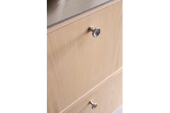 Bouton chateau ø30x30 zamac look inox 