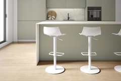 Tabouret chef blanc rond|polycarb blanc 