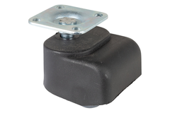 Roulette bas d25 h47 90kg doux noir+plaque. 