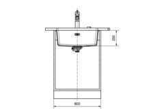 Maris - Evier à sous-encaster / 553 x 433 mm / 1 bassin / Noir mat