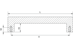 Poignée flat ea192 l206 zamac noir mat 