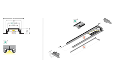Profilé Led groove10 c/u 2000 noir anodisé 