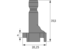 Profieladapter,  mat wit