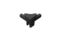Nœud d’angle horizontal et vertical,  noir mat