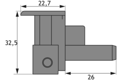 Nœud d’angle horizontal et vertical,  noir mat