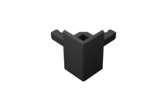 Nœud d’angle horizontal,  noir mat