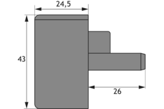 Verbindingshoek horizontaal,  mat wit