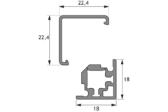 Kit de ferrure pour profilé d’angle en verre et profilé de recouvrement,  noir mat
