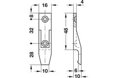 Keku inhangbeslag haakdeel met neus