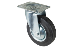 roulement  pivotante d125 h155mm 100kg caout.noir 