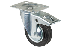 roulement piv+frein d100 h128mm 70kg caoutch 