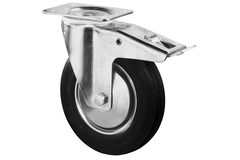roulement piv+frein d125 h155m 100kg caoutch 