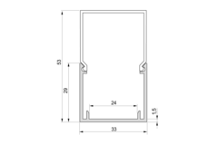 Led LD8015 à opbouwprofiel 1200mm 3000K 19.2W/230V