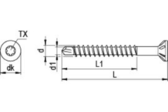Sparibo schroef PK Torx met verzonken kop 4 x 35