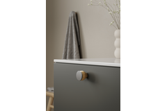 Bouton MELURA ø30 h28 chêne + inox poli 