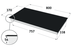 Novy induction Comfort 78 cm 3 zones intouch 