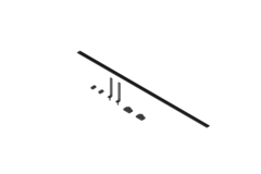Chic line schoenrek stang antraciet l.625 h.94mm