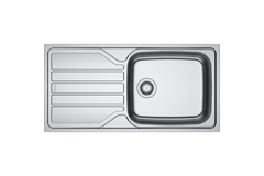 Flash - Inbouwspoeltafel / 1000 x 500 mm / Manuele Lediging / RVS