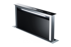 Downdraft - hotte plan de travail / 900  mm/ inox-Verre noir