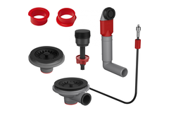 Colorline - Vidage automatique pour 1 cuve 1/2 ou 2 cuves / Trop plein rond & Bouton rotatif & 2 Entretoises inclus / Noir mat
