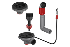 Colorline - Vidage automatique 1 cuve 1/2 ou 2 cuves / Trop plein rond & Bouton rotatif inclus / Noir mat
