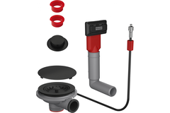 Colorline - Vidage automatique pour 1 cuve / Trop plein rectangulaire & Bouton poussoir & 2 Entretoises & Cache-bonde rond inclus / Noir mat