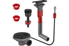 Colorline - Automatische ventielset voor 1 spoelbak / Rechthoekige overloop & draaiknop & 2 spacers inclusief / Zwart mat