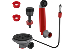 Colorline - Automatische ventielset voor 1 spoelbak / Ronde overloop & draaiknop & 2 spacers inclusief / Zwart mat