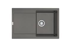 Maris - Inbouwspoeltafel / 780 x 500 mm / 1 bak / Steengrijs / Omkeerbaar