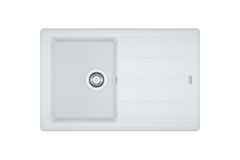 Basis - Inbouwspoeltafel / 780 x 500 mm / 1 bak / Metaal wit / Omkeerbaar