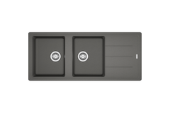 Basis - Evier à encastrer / 1160 x 500 mm / 2 bassins / Gris Pierre / Réversible