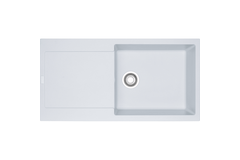 Maris - Evier à encastrer / 970 x 500 mm / 1 bassin / Blanc metallisé / Réversible