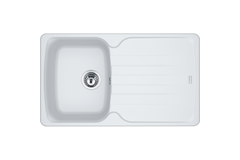Antea - Evier à encastrer / 860 x 500 mm / 1 bassin / Blanc metallisé / Réversible