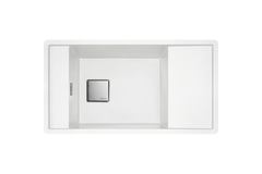 Fresno - Vlakbouw- onderbouwspoeltafel / 860 x 458 mm / 1 bak / Metaalwit / Omkeerbaar