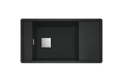 Fresno - Evier à encastrer / 877 x 495 mm / 1 bassin / Noir mat / Réversible